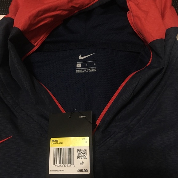 Nike Men’s Windbreaker Jacket Navy/Red - Picture 4 of 6